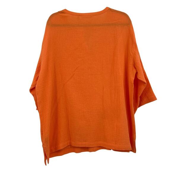 Soft Surroundings NWT Orange Gauze Popover Pockets Size 1X - Picture 4 of 7
